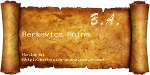 Berkovics Anina névjegykártya